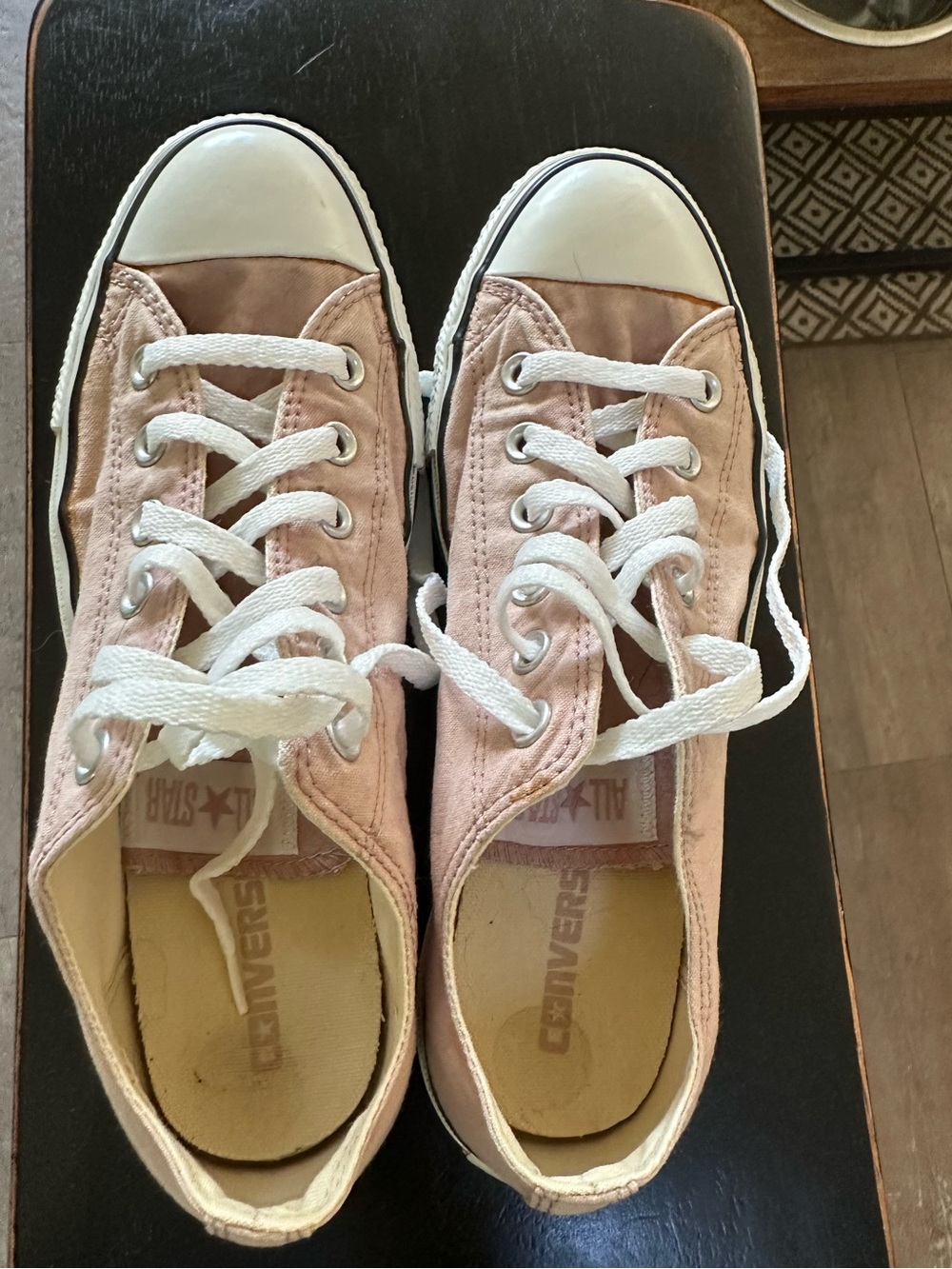 Converse All Star Canvas Sneakers in light pink and white. Like new